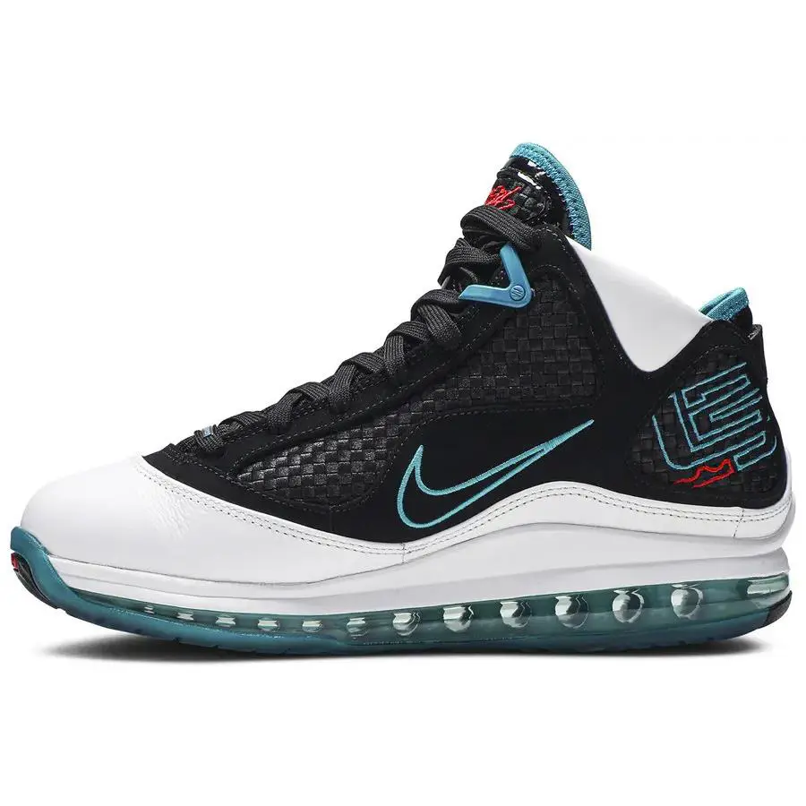 Nike shoes - Lebron 7 - Lebron - CU5133 100 - White/Black/Glass Blue/Chilling Red 5