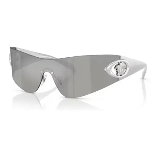 0VE2280 10006G Light Grey Mirror Silver Rectangle Men`s Sunglasses by Versace