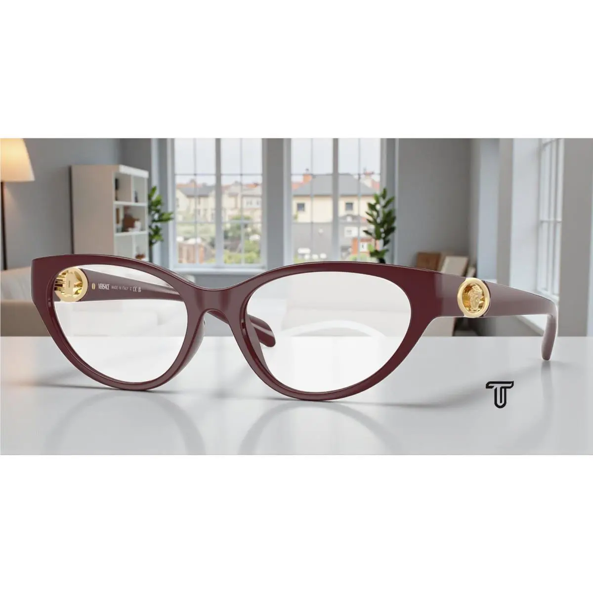 Versace VE3372U 5487 Burgundy Demo Lens 54 mm Women`s Eyeglasses