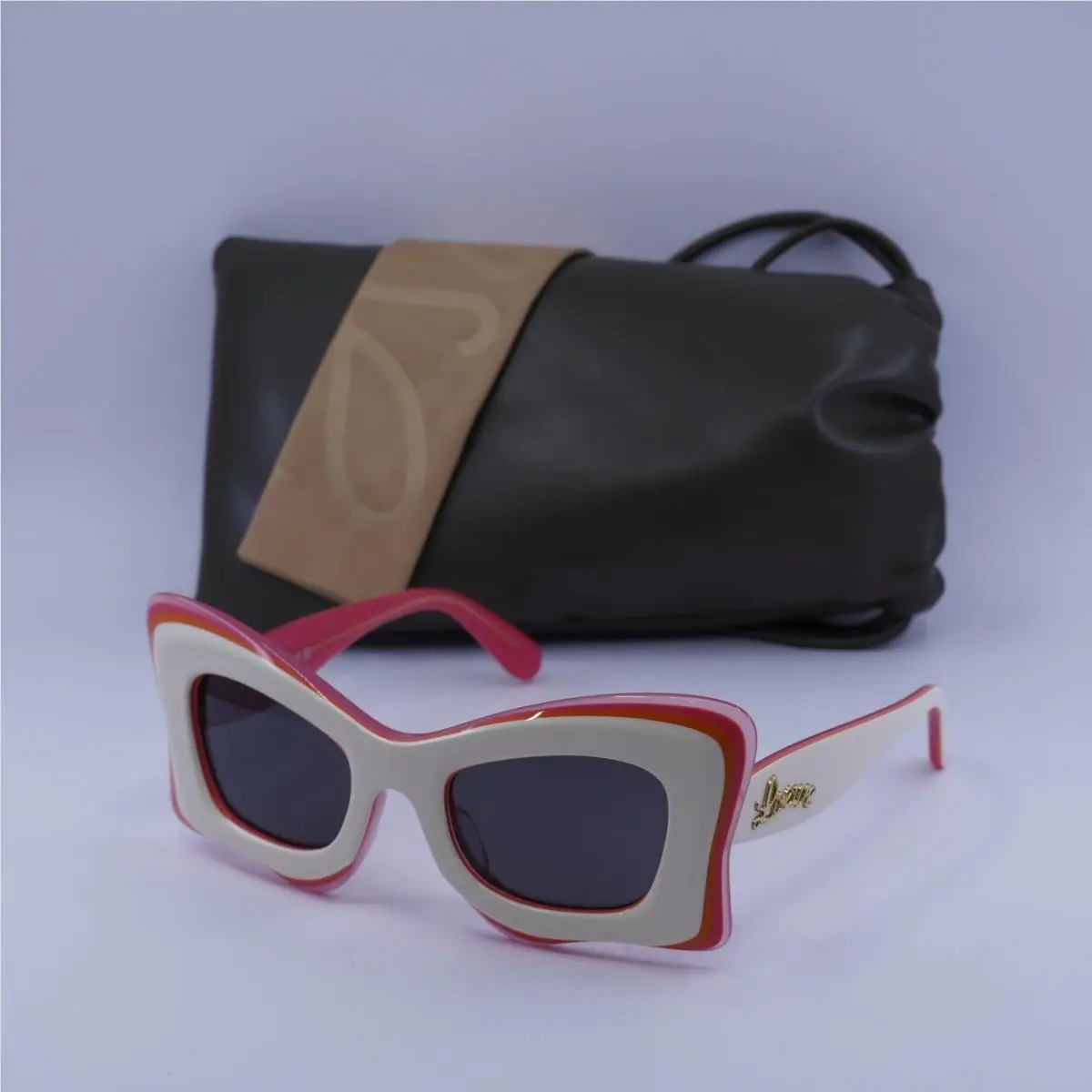 Loewe LW40140U 59A Ivory/pink Opal/smoke 50-22-140 Sunglasses