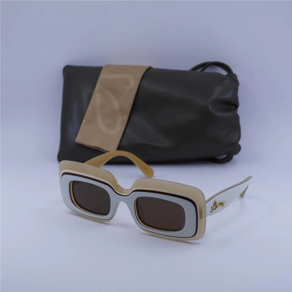 Loewe LW40139U 25E Ivory/brown 47-23-140 Sunglasses