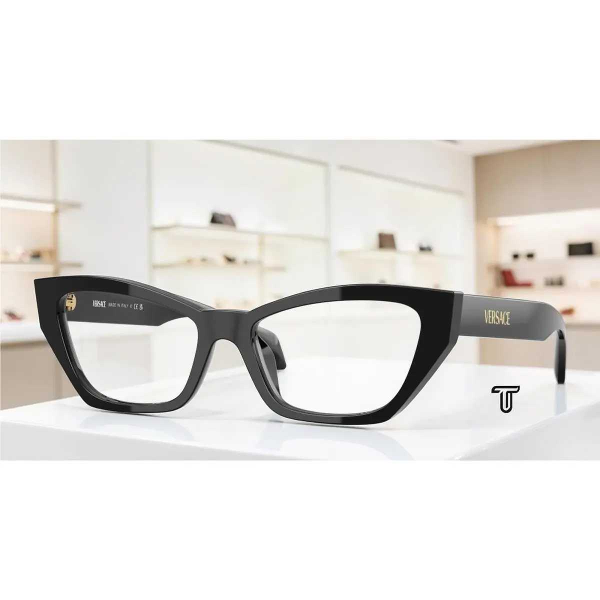 Versace 0VE3373U GB1 Black Cat Eye Women`s Eyeglasses