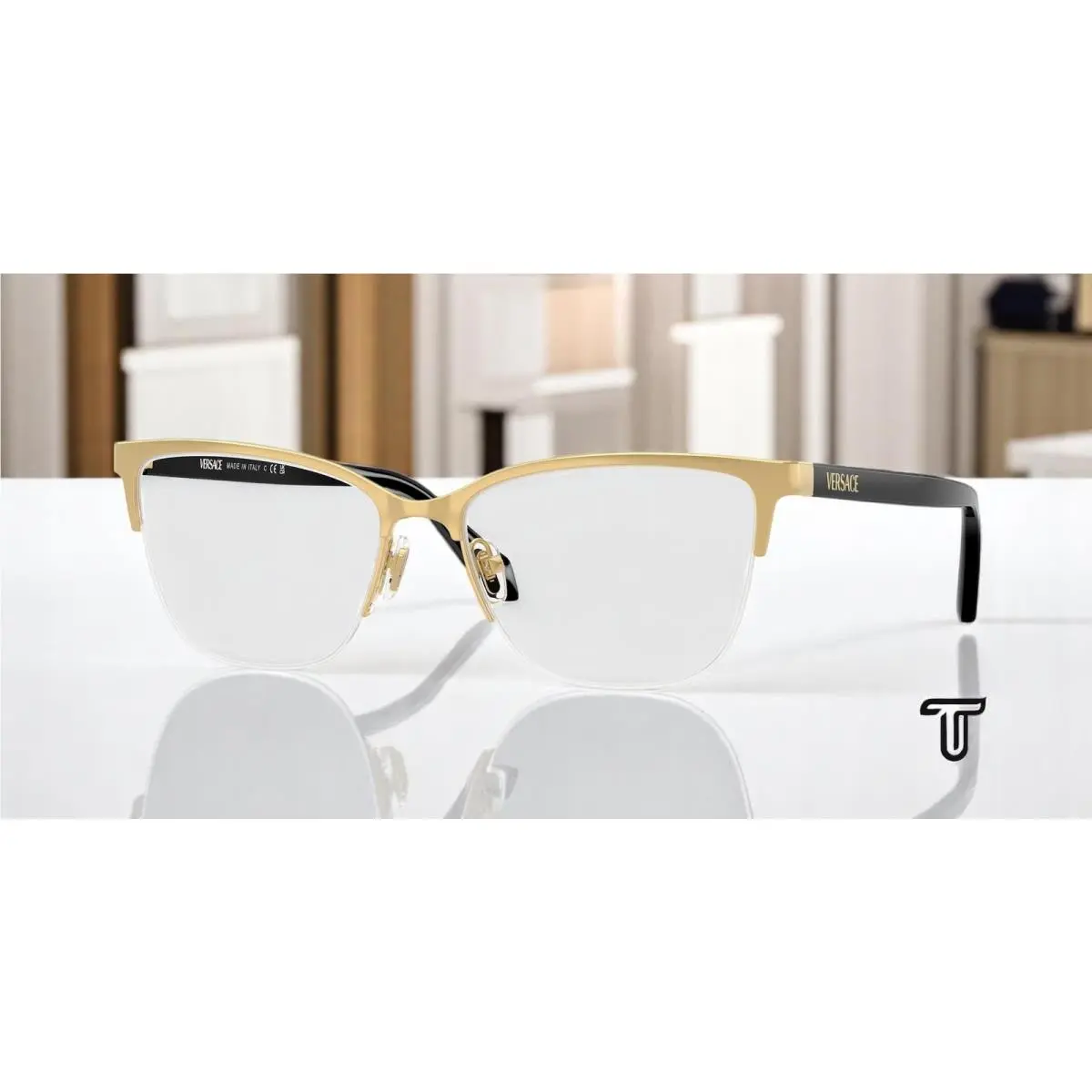 Versace VE1304 1002 Gold Demo Lens 54 mm Women`s Eyeglasses