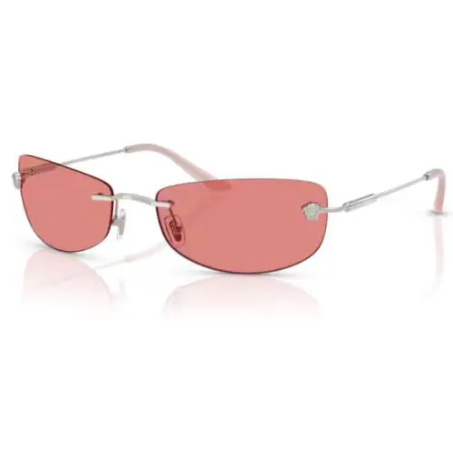 Versace 0VE2279 100084 Silver/pink Rectangle Men`s Sunglasses