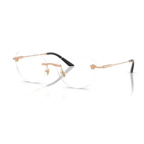 Versace 0VE1305 1412 Rose Gold Round 55mm Women`s Eyeglasses