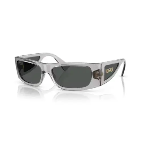 Versace VE4482 530587 Grigio Transparent/dark Grey Rectangle Men`s Sunglasses