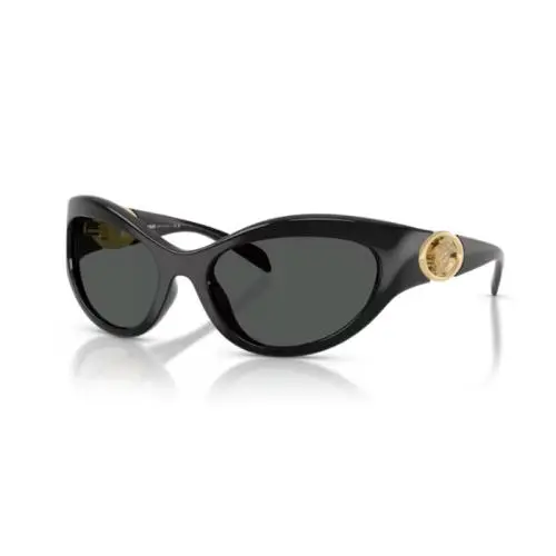 VE4485 GB1/87 Black / Dark Grey Oval Women`s Sunglasses by Versace