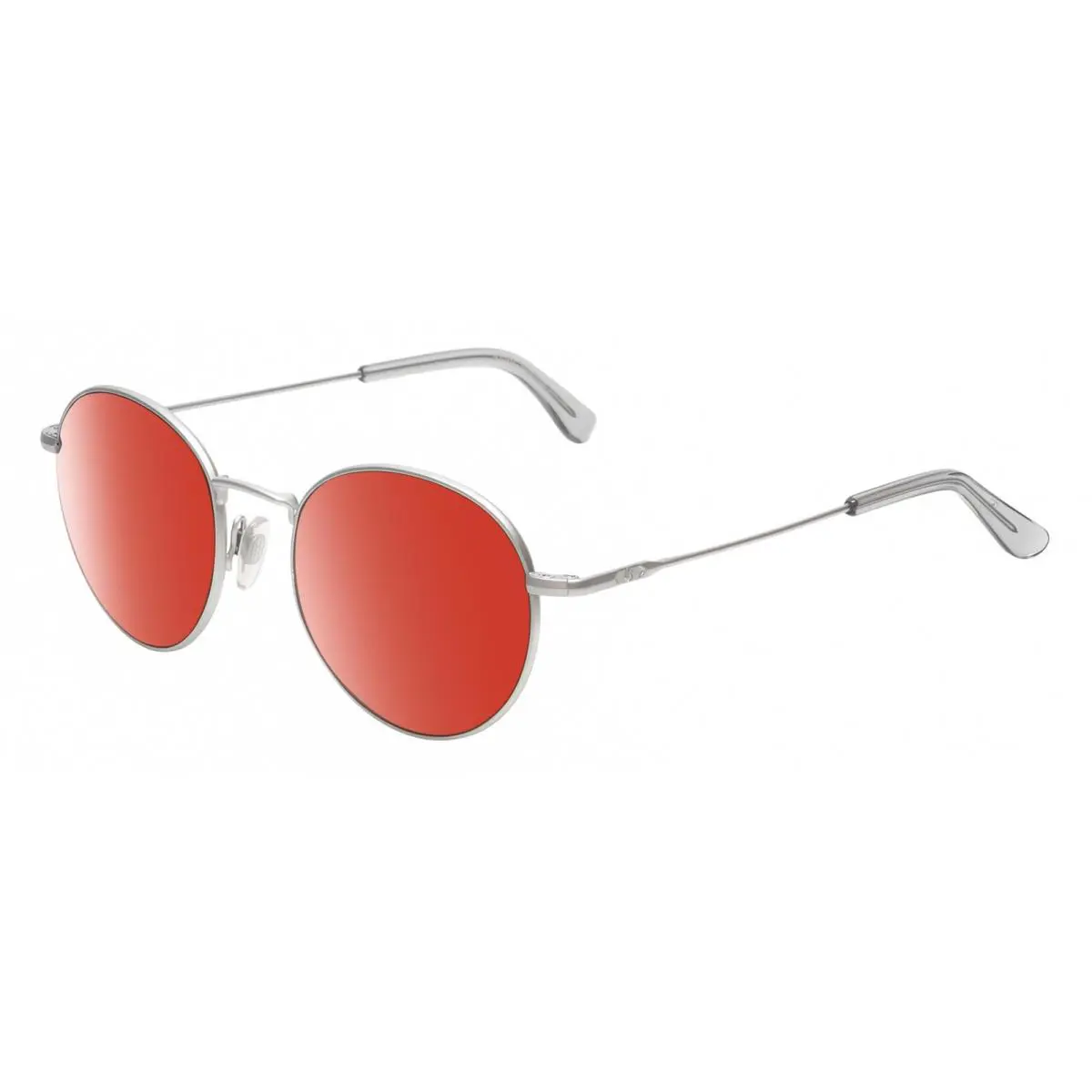 American Optical AO-1002 Unisex Round Designer Polarized Sunglasses Silver 51 mm Red Mirror Polar