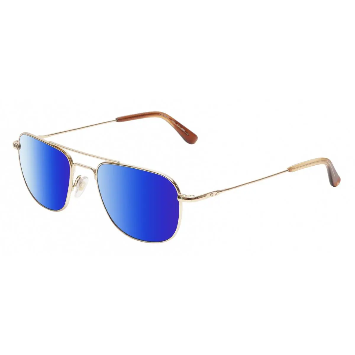 American Optical Checkmate Unisex Pilot Designer Polarized Sunglasses Gold 56 mm - Frame: Multicolor, Lens: Blue Mirror Polar