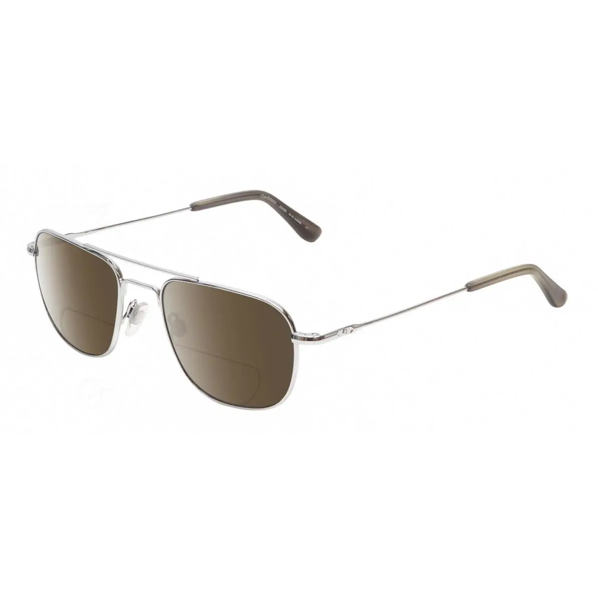 American Optical Checkmate Unisex Pilot Polarized Bifocal Sunglasses Silver 56mm