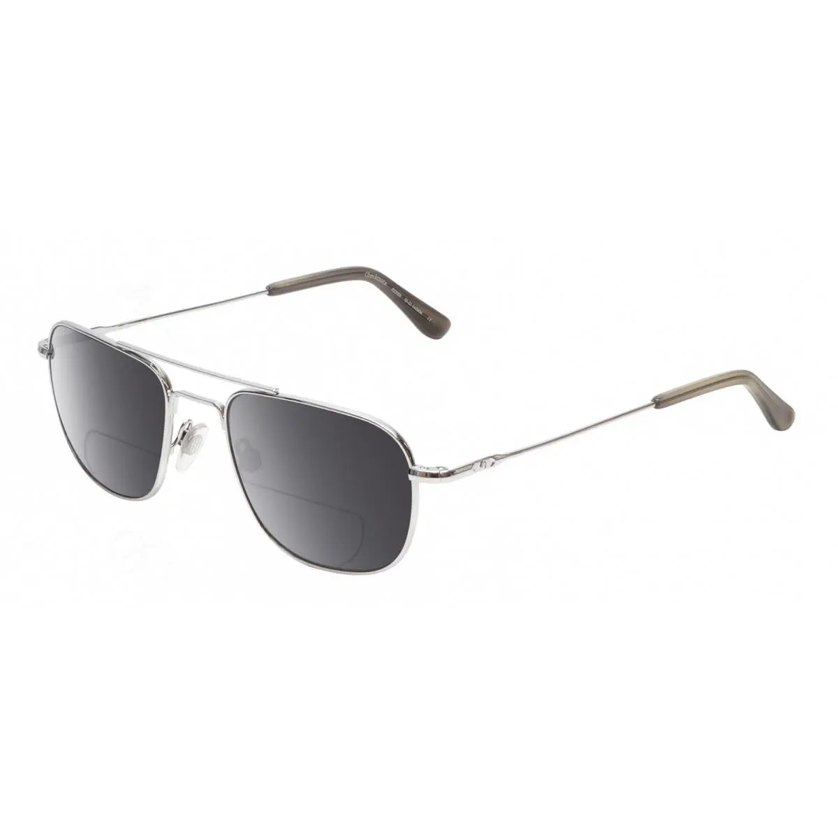 Checkmate Unisex Pilot Polarized Bifocal Sunglasses Silver 56mm Grey by American Optical