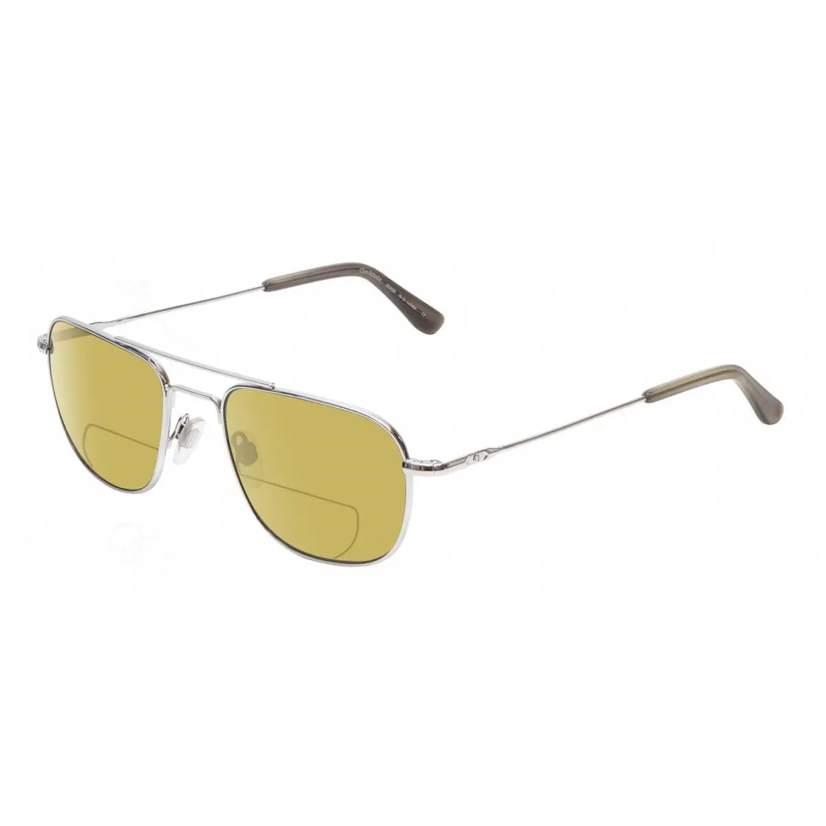 Checkmate Unisex Pilot Polarized Bifocal Sunglasses Silver 56mm Yellow by American Optical
