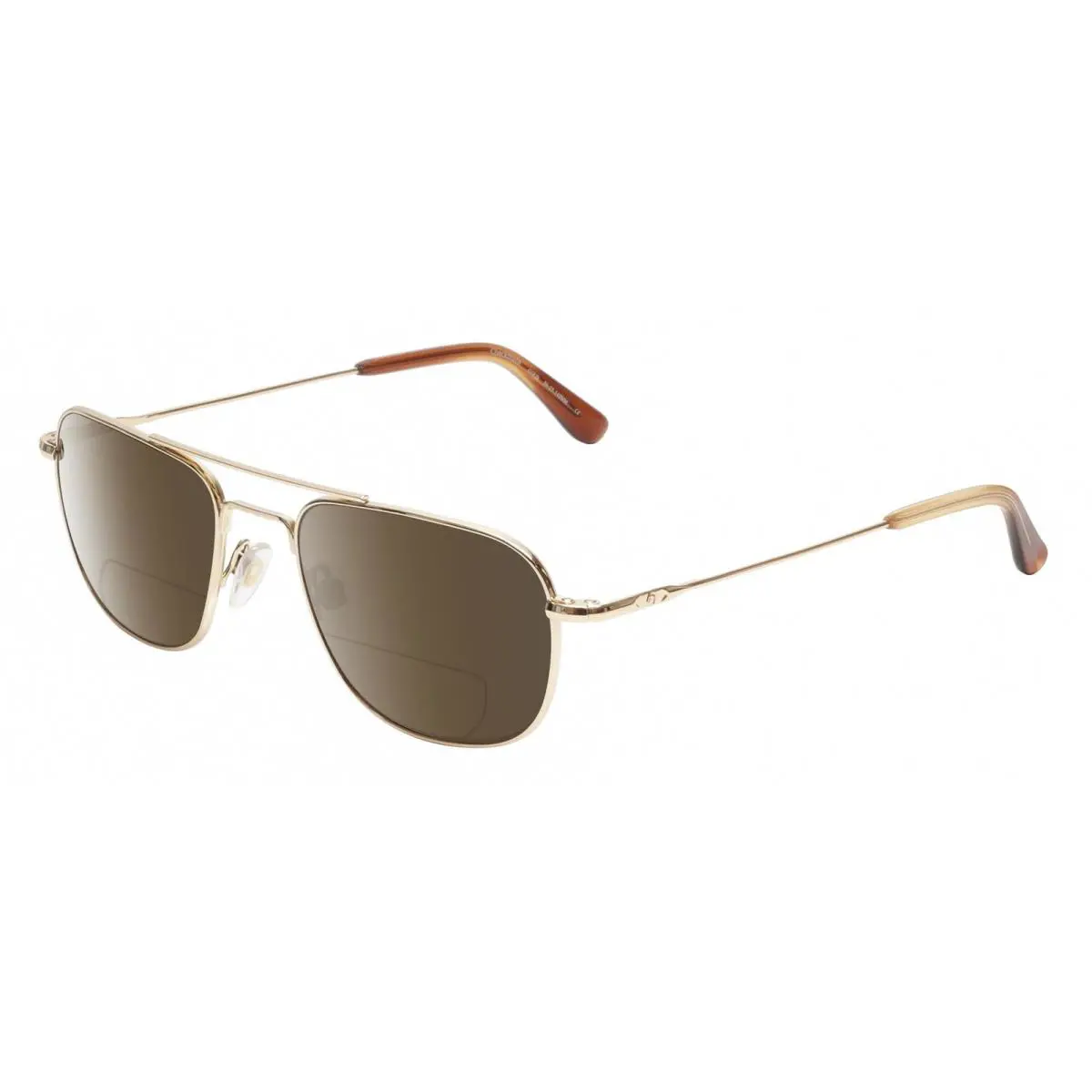 Checkmate Unisex Pilot Polarized Bifocal Sunglass in Gold 56 mm Brown by American Optical