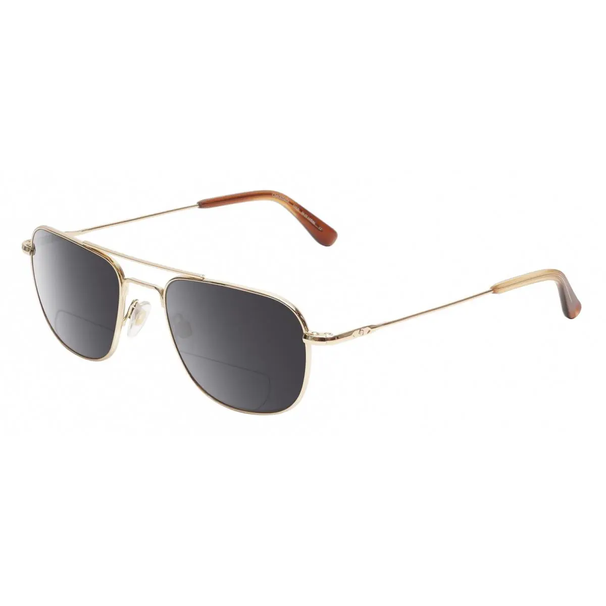 Checkmate Unisex Pilot Polarized Bifocal Sunglass in Gold 56 mm Grey by American Optical