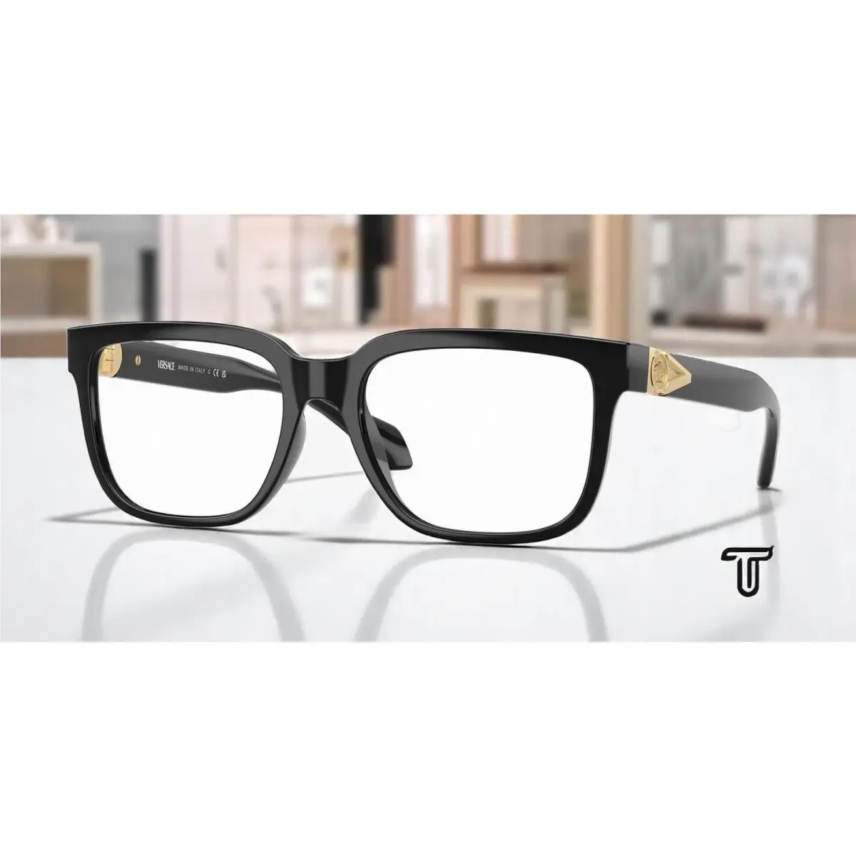 Versace VE3377U GB1 Black Demo Lens 55 mm Men`s Eyeglasses