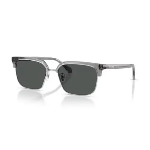 Versace VE4494D 593/87 Transparent Grey / Dark Grey Square Men`s Sunglasses