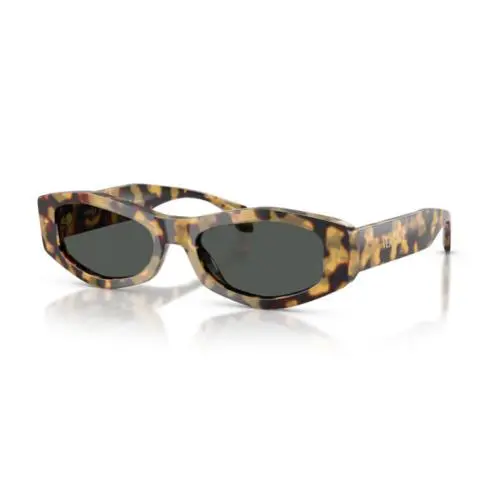 Versace VE4487 777/87 Brown Yellow Havana/dark Grey Irregular Women`s Sunglasses