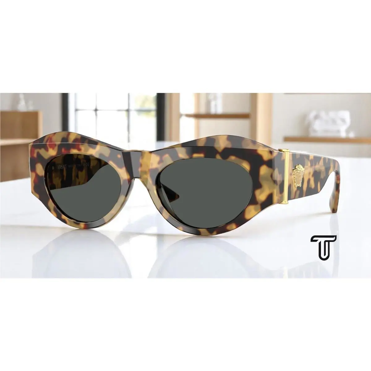 Versace VE4477U 777 87 Havana Dark Gray 52 mm Women`s Sunglasses