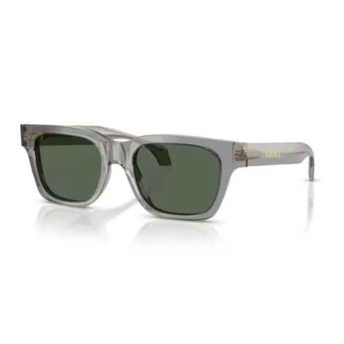 Versace VE4486F 551071 Transparent Grey /dark Green Square Men`s Sunglasses