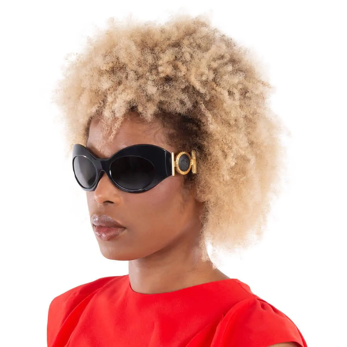 Versace Dark Grey Irregular Ladies Sunglasses VE4462 GB1/87 58 VE4462 GB1/87 58