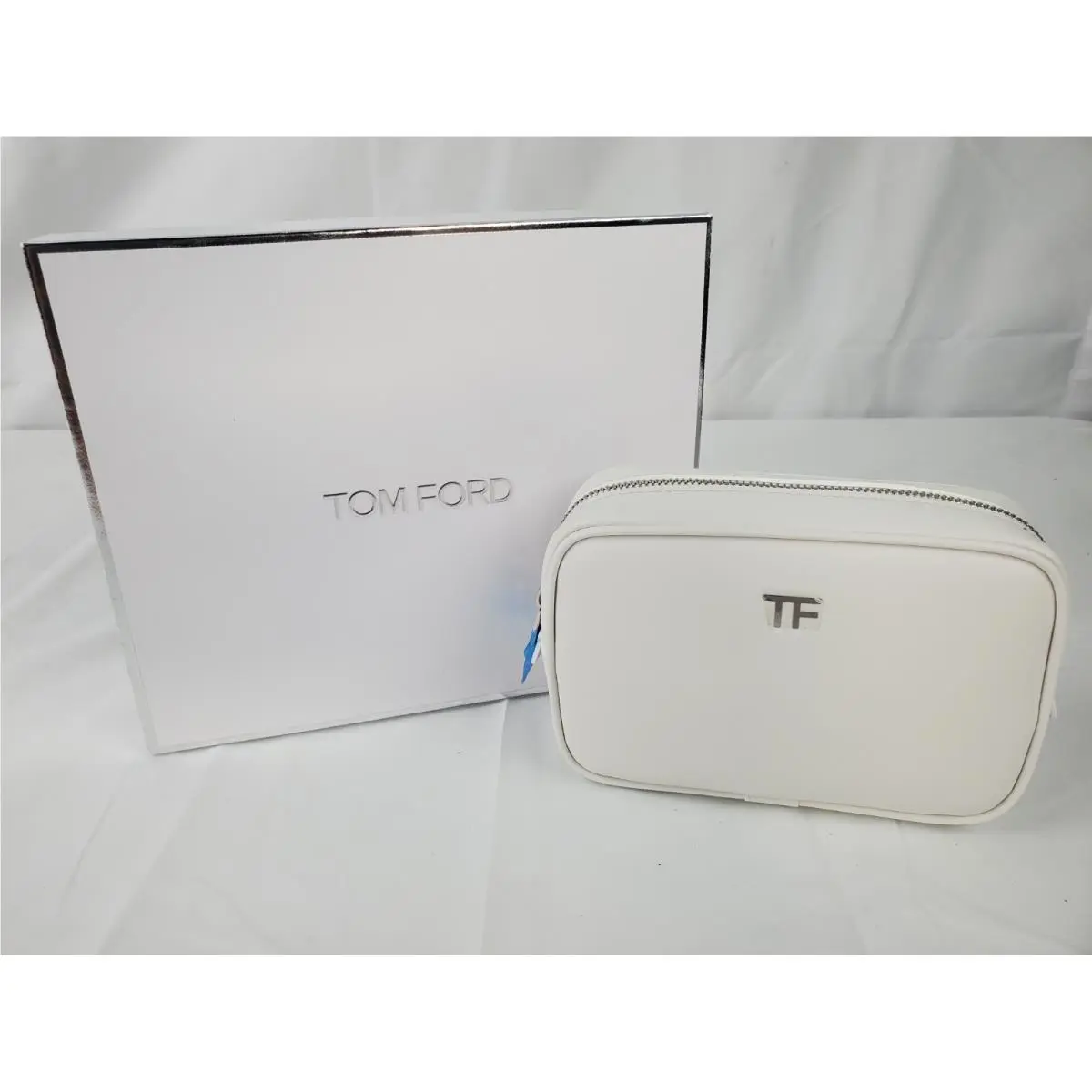 Tom Ford Soleil Cosmetics Makeup Bag - White Leather w/ Gift Box - Made in Italy
