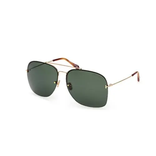 Tom Ford Mackenzie 02 FT0883 30N Shiny Deep Gold/green Square Men`s Sunglasses