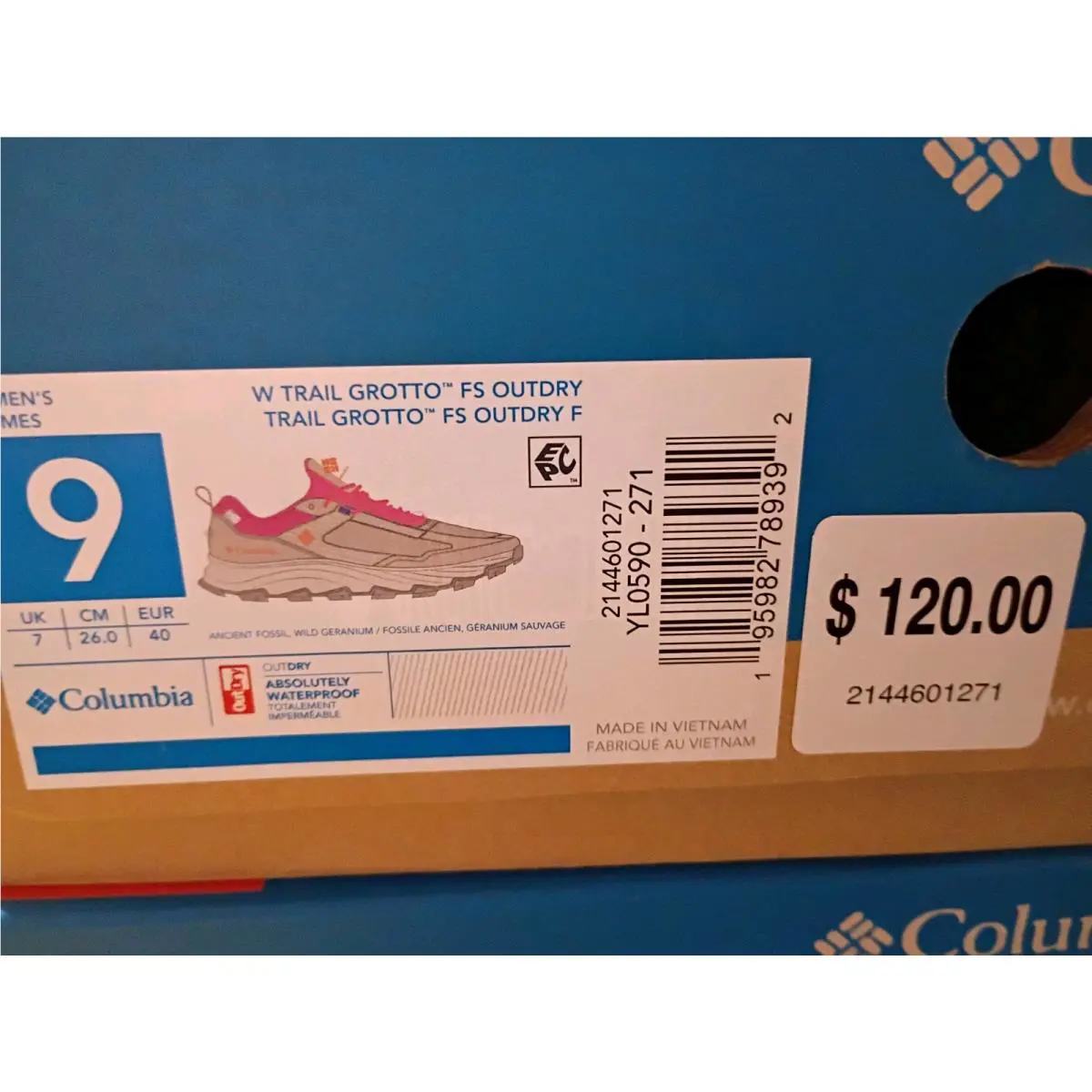 Columbia shoes - outdry trail grotto - outdry trail grotto - tan - pink 13