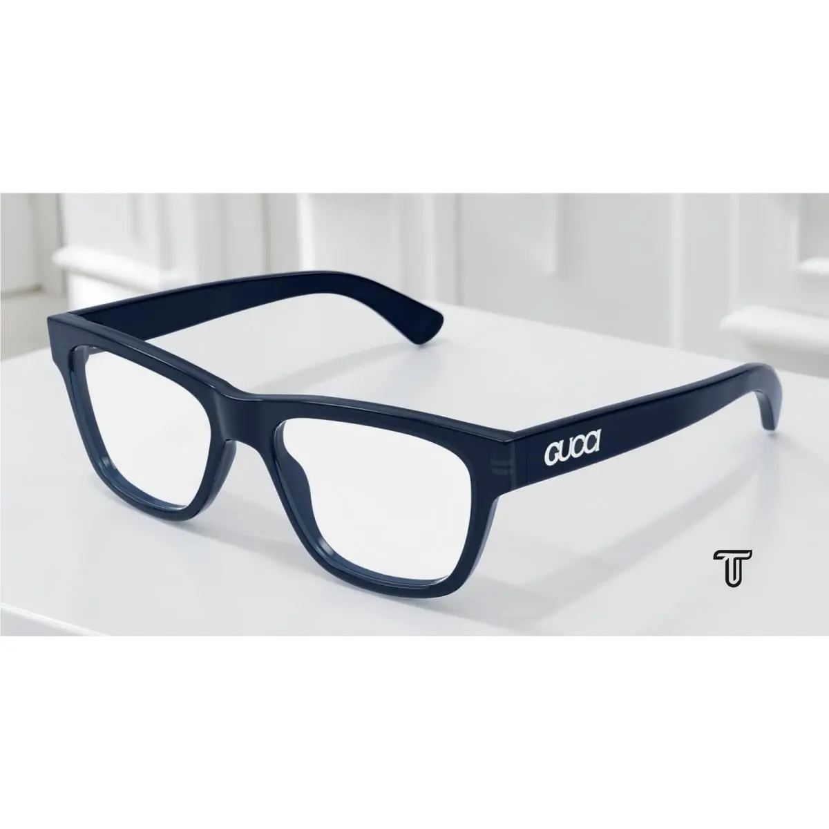 GG1795O 004 Rectangular Light-blue Blue Demo Lens 52 mm Men`s Eyeglasses by Gucci