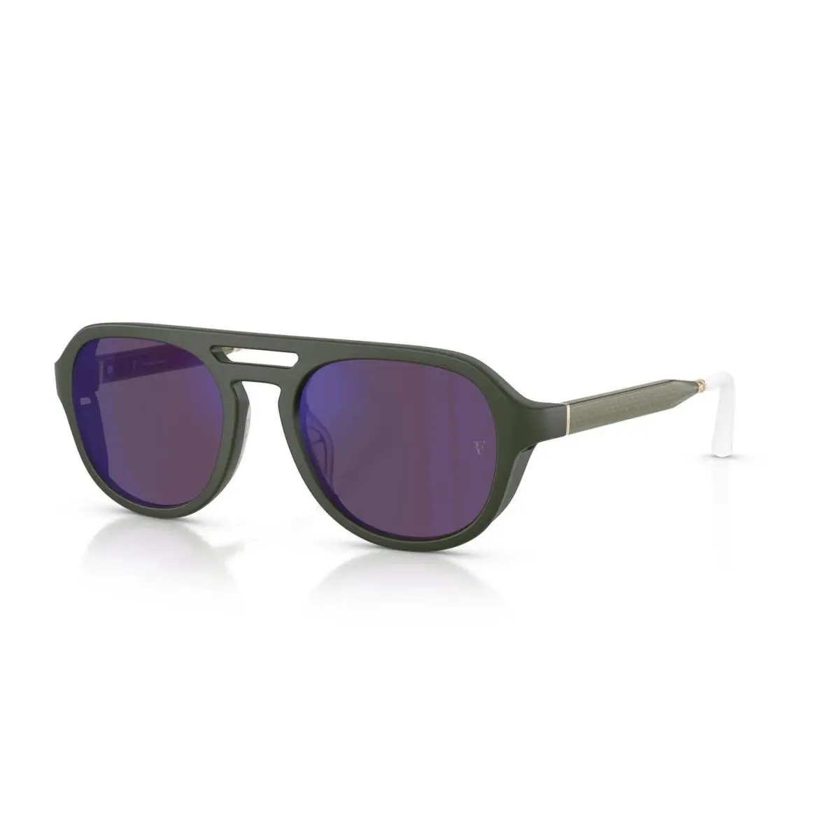 Oliver Peoples R-13 OV 5589SU Semi-matte Green Smoke/purple Mirrored Sunglasses