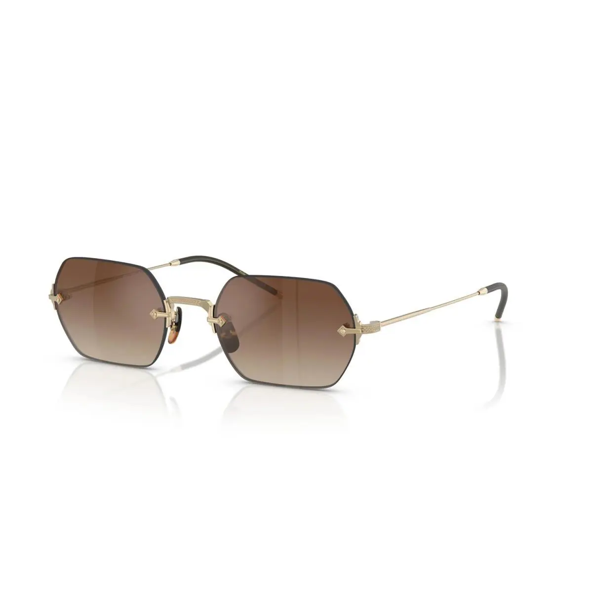 TK-13 OV 1353ST Gold/dark Brown Gradient Mirrored Sunglasses by Oliver Peoples