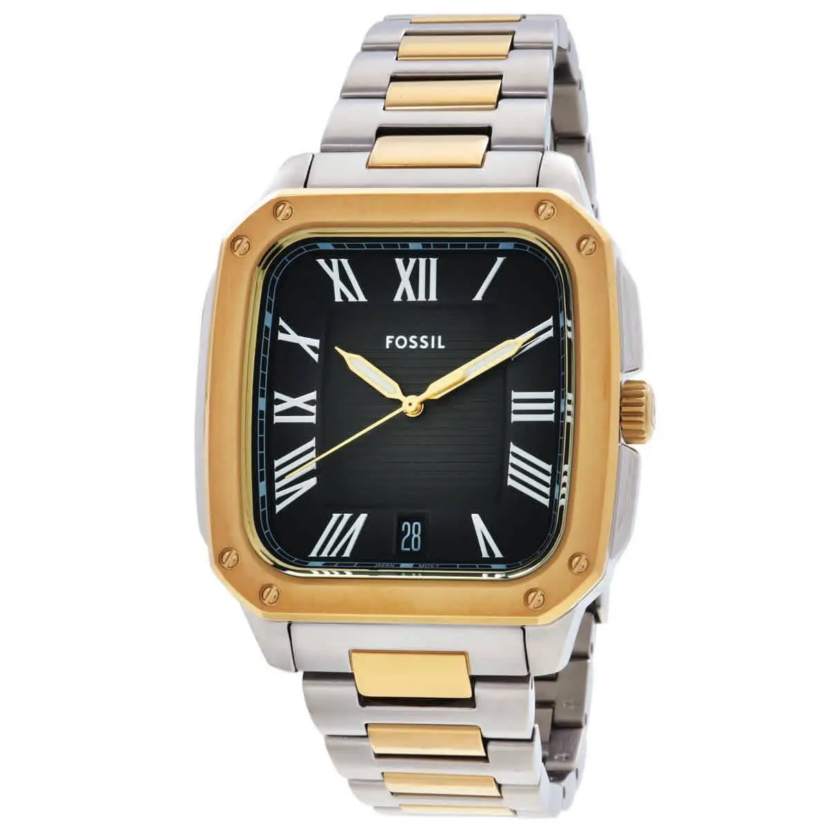 Fossil Crosby Quartz Black Dial Two-tone Men`s Watch FS6123