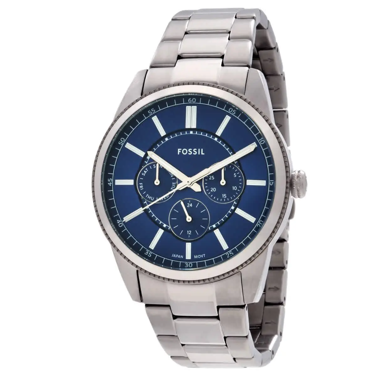 Fossil Pearson Multifunction Quartz Blue Dial Men`s Watch FS6134 - Dial: Blue, Band: Silver-tone, Bezel: Silver-tone
