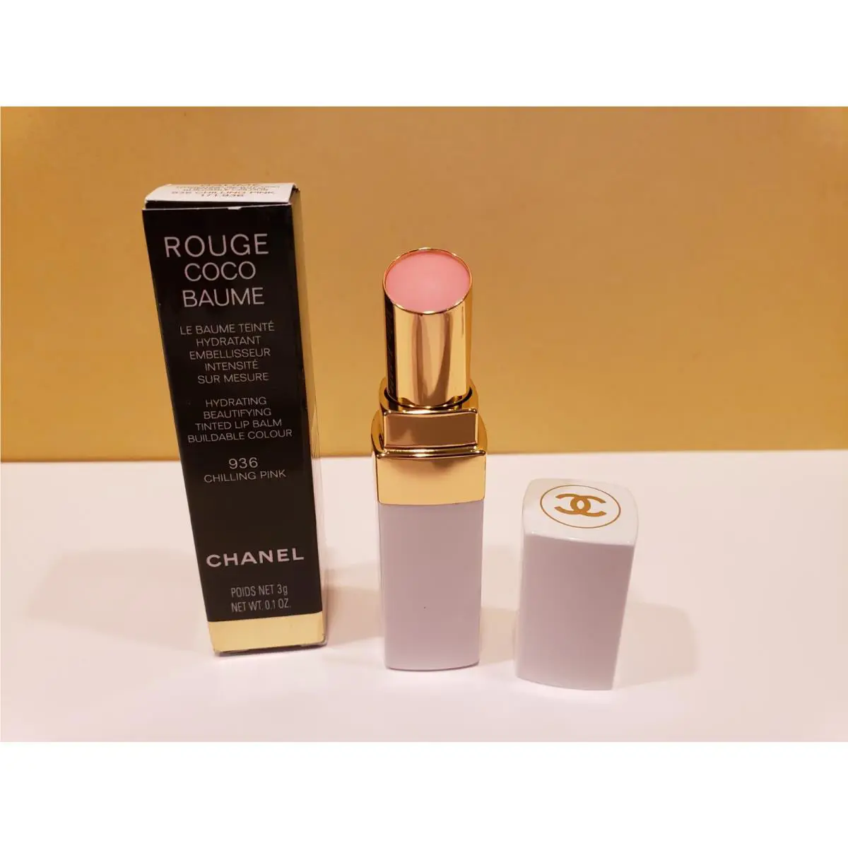 Chanel Rouge Coco Baume Hydrating Tinted Lip Balm 936 Chilling Pink