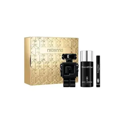 Phantom Parfum by Paco Rabanne Fragrance For Men 3 Piece Gift Set