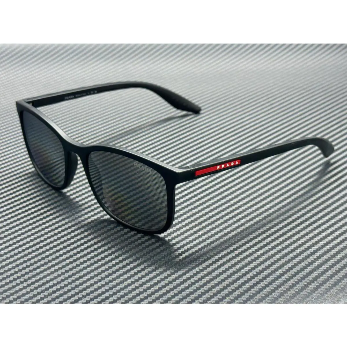 Prada Linea Rossa PS A08S 1BO2B0 Matte Black Silver Mirror Men`s 56 mm Sunglasse