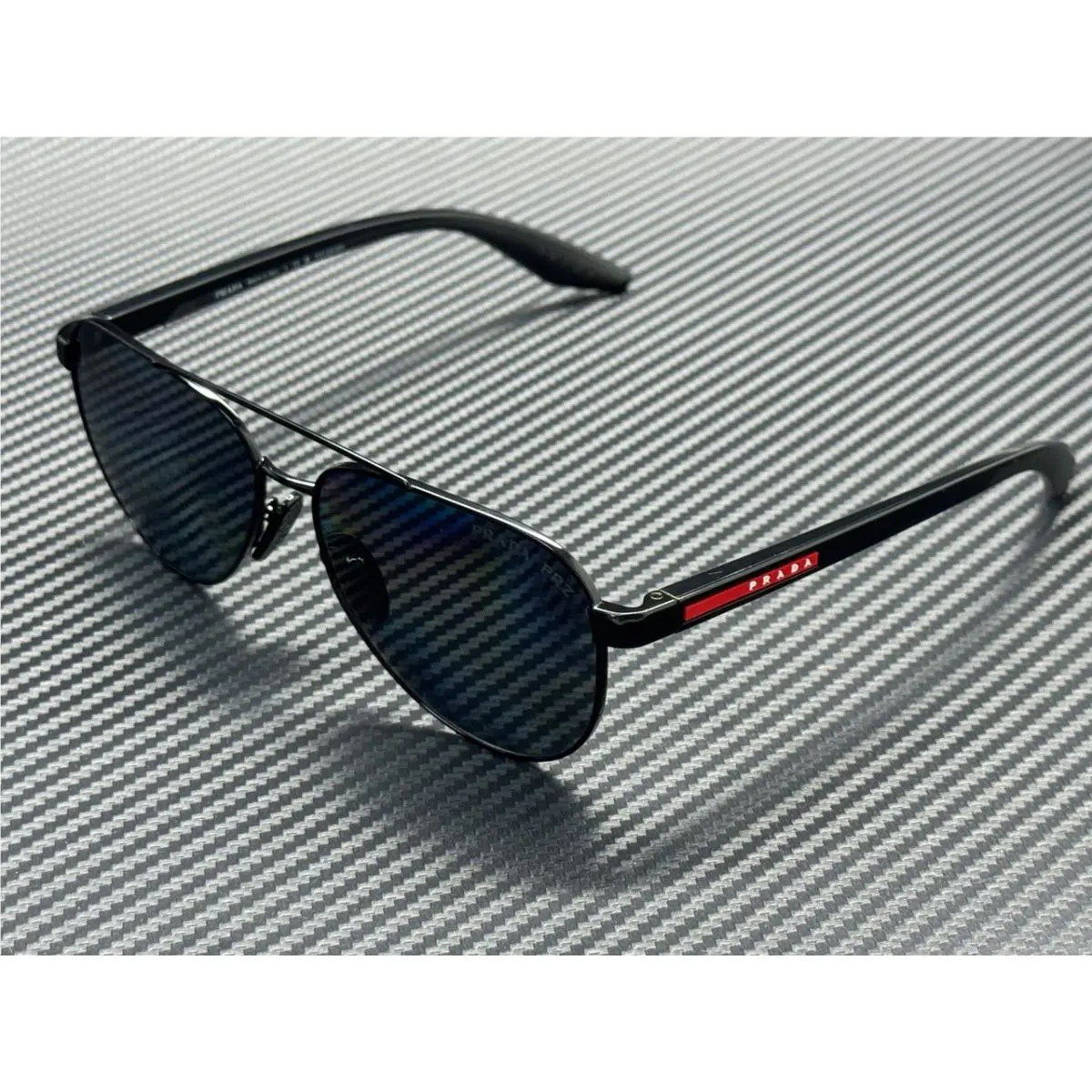 Prada Linea Rossa PS A52S 1AB5Z1 Black Grey Polarized Men`s 58 mm Sunglasses