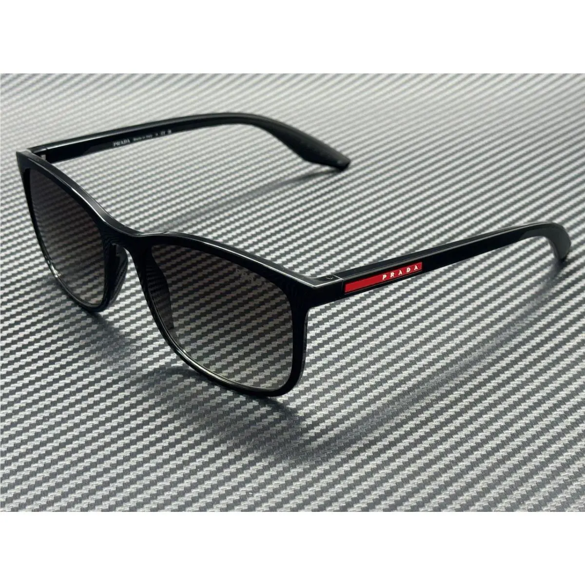Prada Linea Rossa PS A08S 1AB0A7 Black Grey Gradient Men`s 56 mm Sunglasses