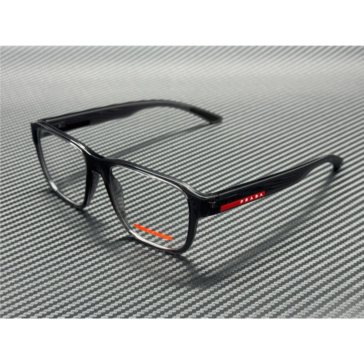 Prada Linea Rossa PS 05RV 01D1O1 Transparent Grey Men`s 54 mm Eyeglasses