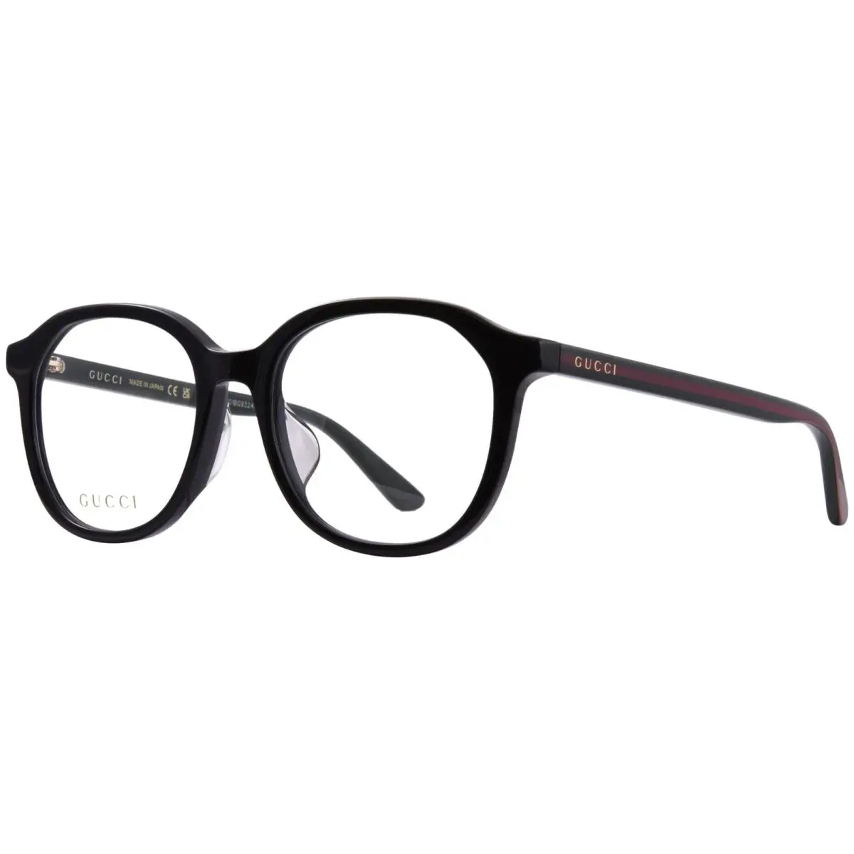Gucci GG0932OA 001 Eyeglasses Men`s Black/green/red Full Rim Square Shape 53mm