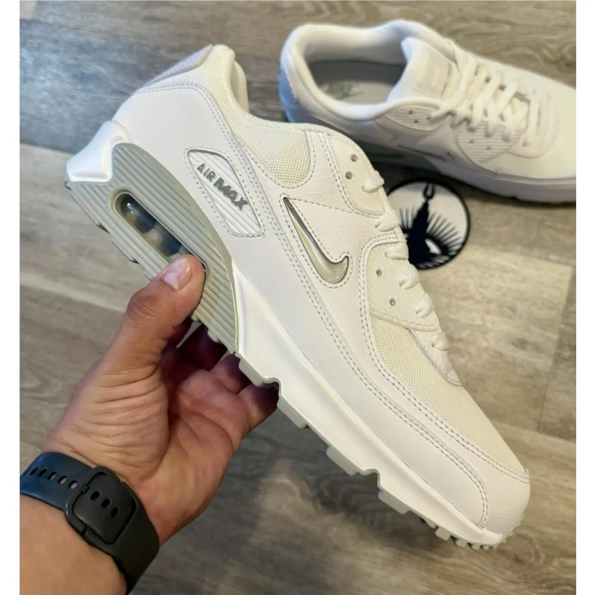 Nike shoes - Nike Air Max 90 Jewel - FN8005-100 - White / Light Smoke Grey / Photon Dust (UPC: 196609227501) 8