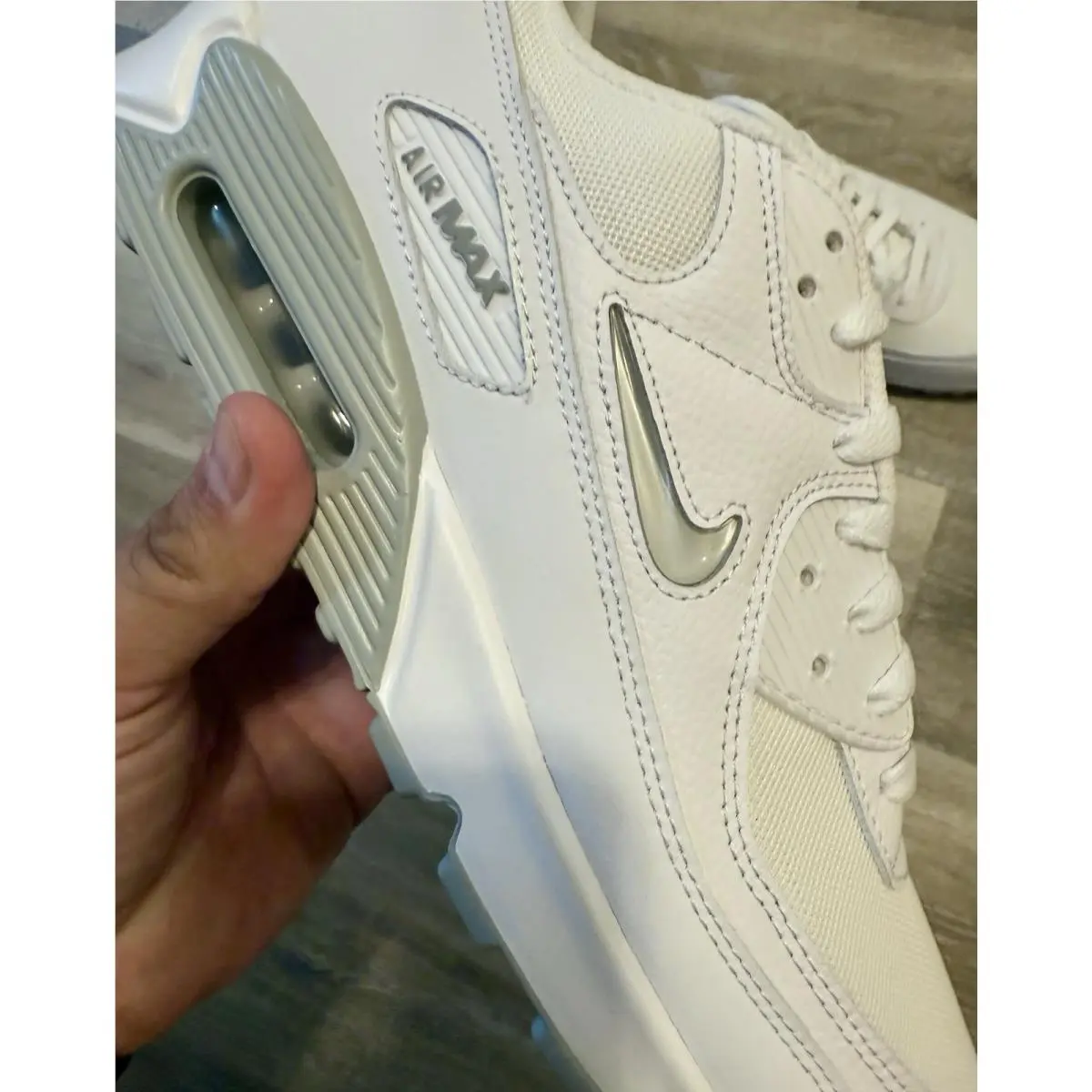 Nike shoes - Nike Air Max 90 Jewel - FN8005-100 - White / Light Smoke Grey / Photon Dust (UPC: 196609227501) 7