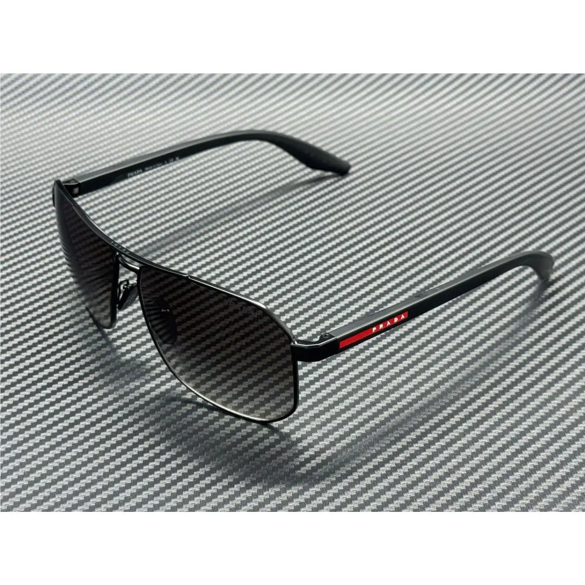 Prada Linea Rossa PS A53S 1BO5O0 Matte Black Grey Gradient Men`s 62 mm Sunglasse