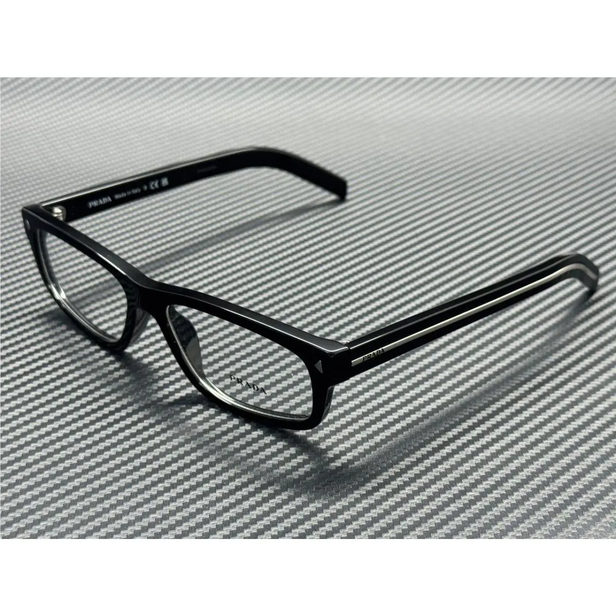 Prada PR B02V 16K1O1 Black Men`s 57 mm Eyeglasses
