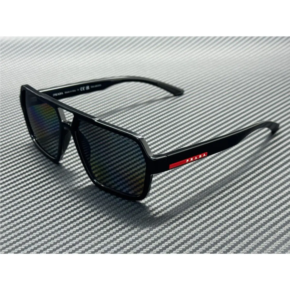 Prada Linea Rossa PS A06SF 1AB02G Black Grey Polarized Men`s 59 mm Sunglasses