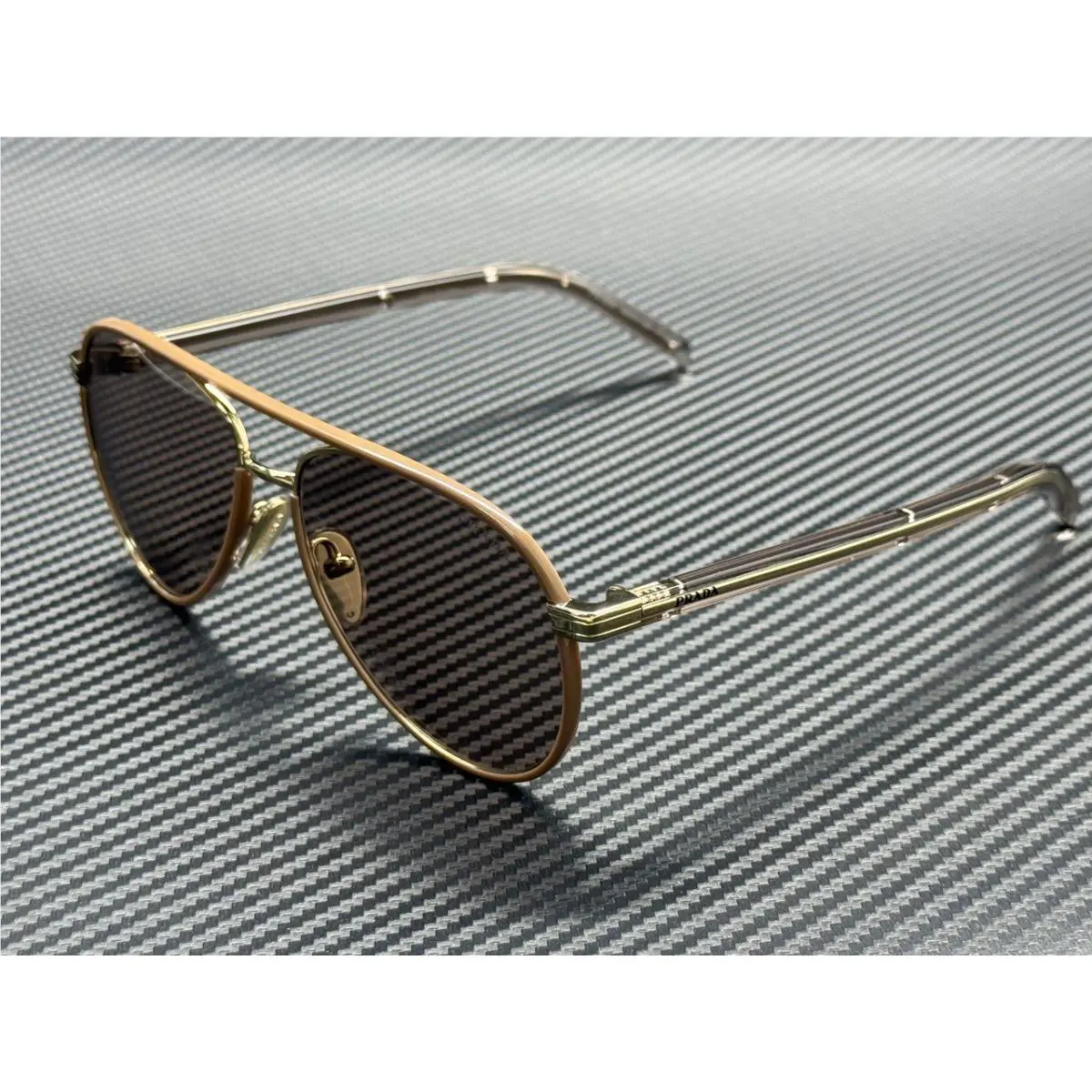 Prada PR B57S 24E20I Pale Gold Purple Brown Women`s 59 mm Sunglasses