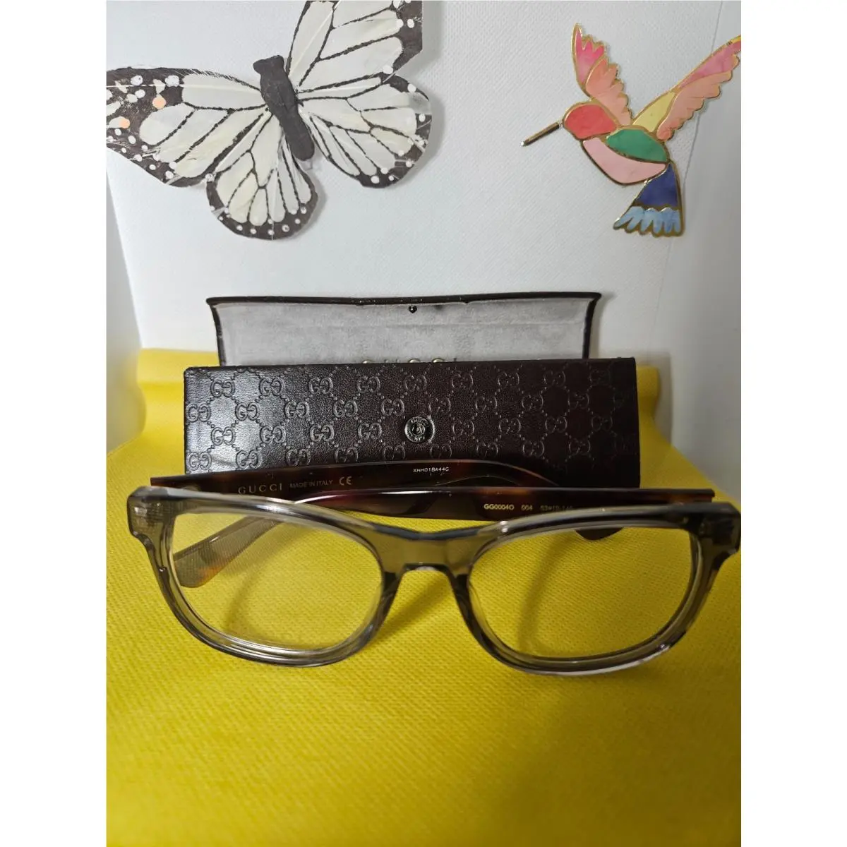Gucci Eyeglasses 53-19 Grey Transparent GG0004O 004 145 Italy