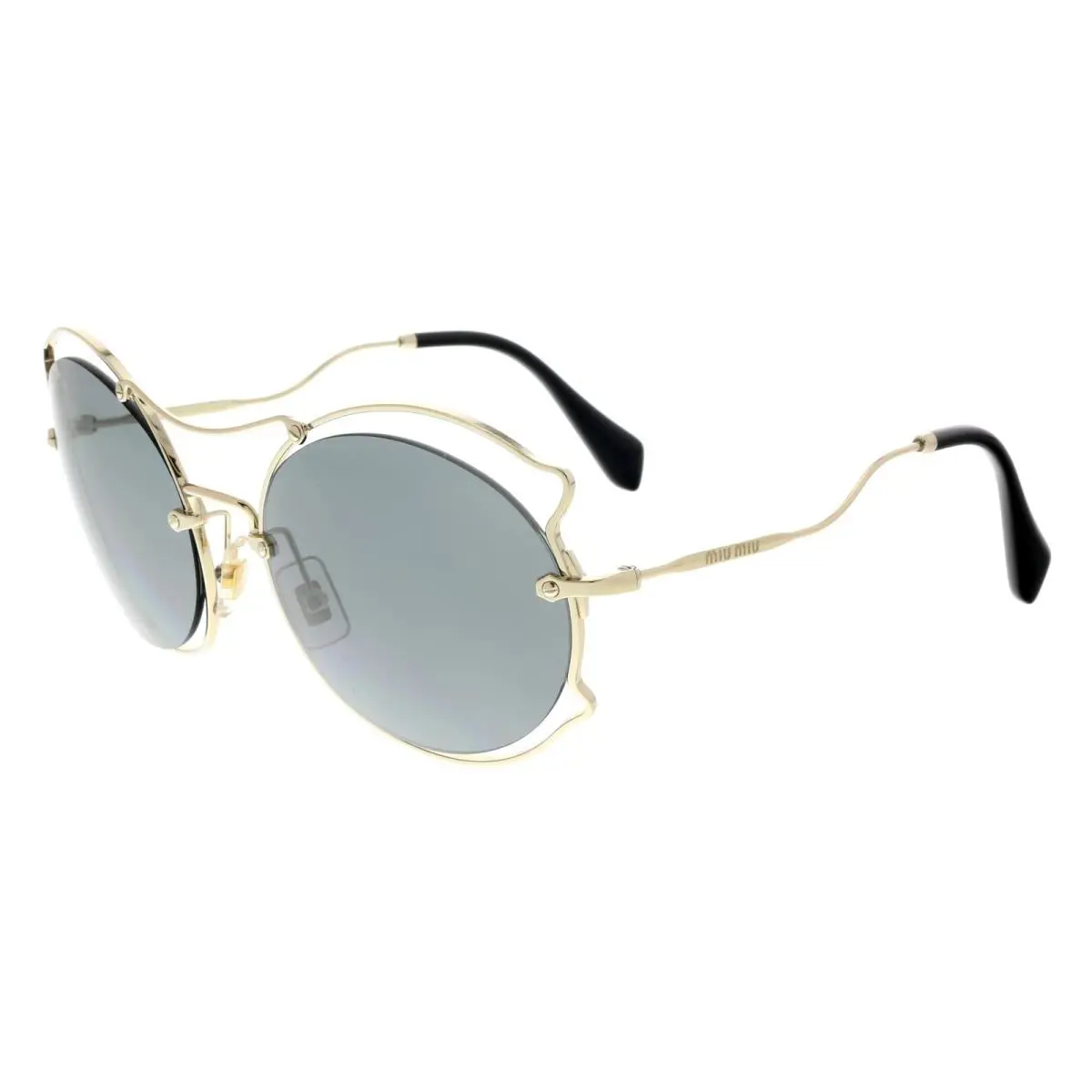 Miu Miu Sunglasses MU50SS ZVN9K1 57mm Pale Gold / Blue Grey Lens
