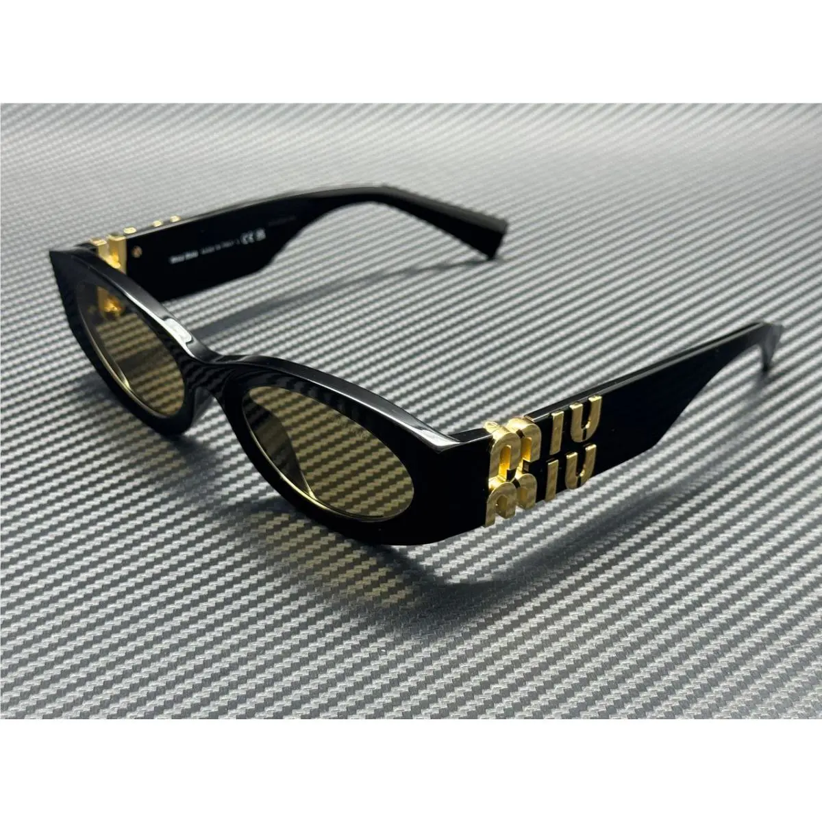 Miu Miu MU 11WS 16K10R Black Yellow Women`s 54 mm Sunglasses