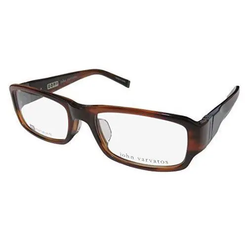 John Varvatos Designer Eyeglasses V341AF in Brown-horn 53mm Demo Lens