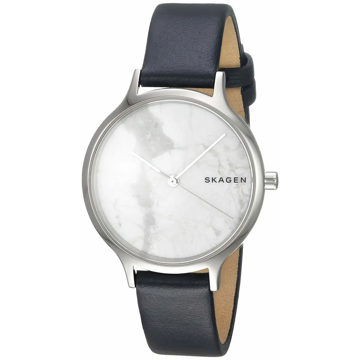 Skagen Women`s SKW2719 Anita Stainless Steel Case with Blue Leather Strap